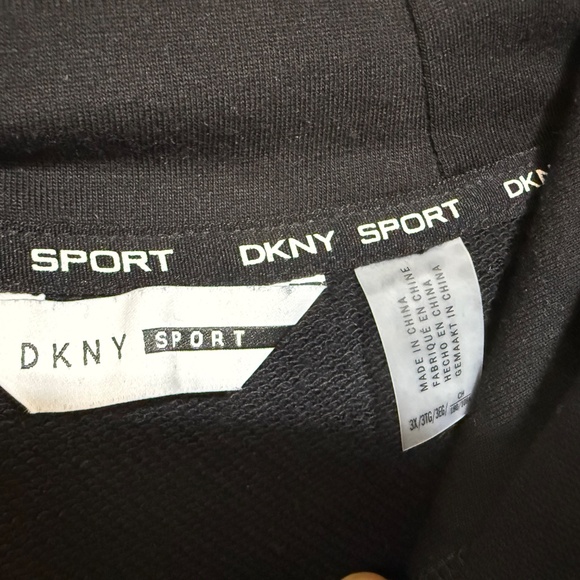 DKNY Sport Women's Hoodie 3X Black Rhinestone Logo Sweater Long Sleeve NEW - Picture 6 of 10